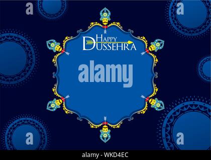 Vijayadashami oder Dussehra ist eine große hinduistische Fest Feier Plakat und Ihren Text Marke oder Firma Konzept Design schreiben Stock Vektor