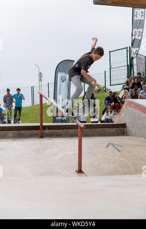 ERICEIRA, PORTUGAL - 10. Mai 2014: Gustavo Ribeiro während der DC-König des Parks. Stockfoto