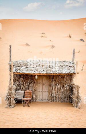 Reed-Kabine desert Camp Wahiba im Oman Stockfoto