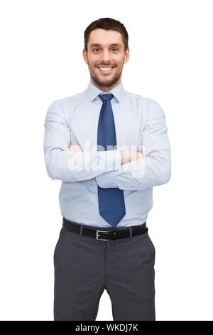 Business und Office Konzept - stattliche buisnessman mit verschränkten Armen Stockfoto