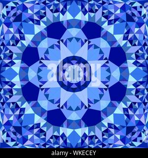 Blau nahtlose abstrakte Dreieck Mosaik Kaleidoskop Muster Tapete - symmetrische Vector hintergrund abbildung Stock Vektor