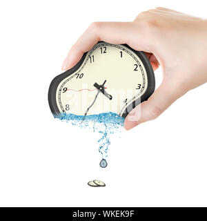 Drücken Sie Zeit, Vorstellung von Zeit zu verwalten. Stockfoto