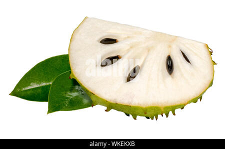 Soursop, stachelige Custard Apple isoliert auf weißem Stockfoto