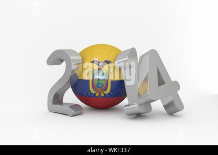 Ecuador Wm 2014 auf weißem Hintergrund Stockfoto