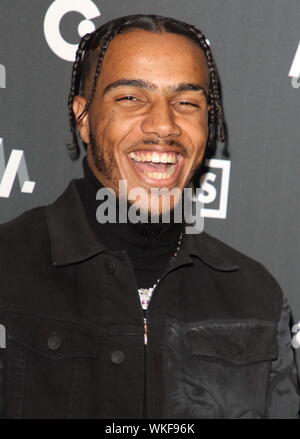 Rapper AJ Tracey auf dem roten Teppich Ankünfte im Ziel Independent Music Awards 2019 im Roundhouse in London statt. Stockfoto