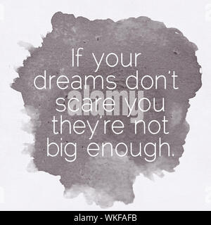 Inspirational motivation Zitat auf Papier mit Aquarell Hintergrund Stockfoto