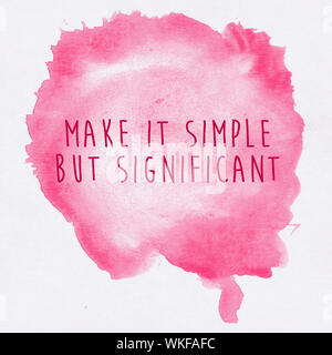 Inspirational motivation Zitat auf Papier mit Aquarell Hintergrund Stockfoto