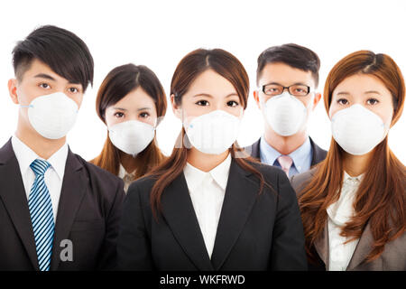 Unternehmen Menschen tragen eine Maske Probleme zum Ausdruck zu bringen Stockfoto