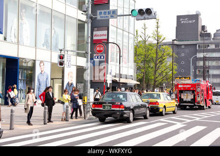 Stau auf der Kreuzung von Harajuku Einkaufsstraße Stockfoto