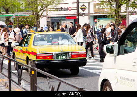 Stau auf der Kreuzung von Harajuku Einkaufsstraße Stockfoto