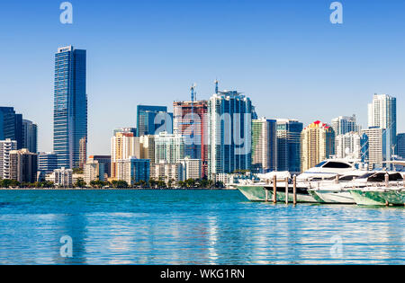 Miami South Beach, Blick vom Hafen Eingangskanal, Florida, USA. Stockfoto