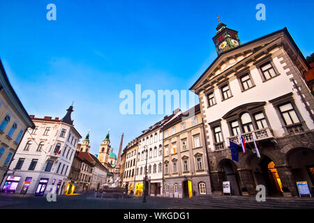 Ljubljana Stadt Zentrum, Slowenien, Europa. Stockfoto