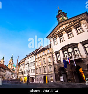 Ljubljana Stadt Zentrum, Slowenien, Europa. Stockfoto