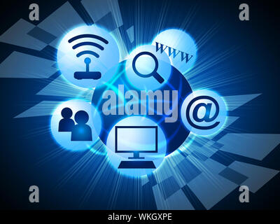 Social Media, World Wide Web und Web-Site darstellt Stockfoto