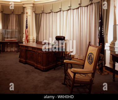 John F. Kennedy's White House Office am John-F.-Kennedy Library in Boston, Massachusetts Stockfoto