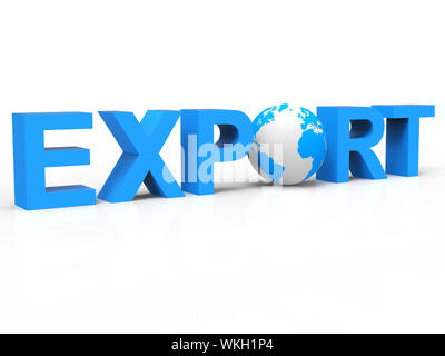 Globus-Export was bedeutet Trading Export und Welt Stockfoto