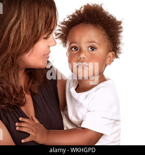 Glückliche Mutter mit Sohn Stockfoto