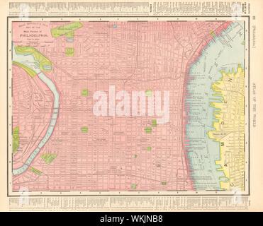 Philadelphia City Karte planen. Pennsylvania. RAND MCNALLY 1906 alte Stockfoto