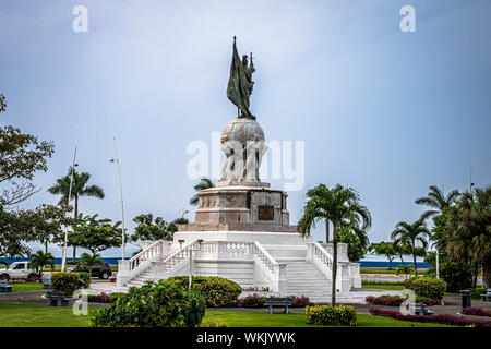 Balboa Denkmal auf Cinta Costera, Panama City, Panama Stockfoto