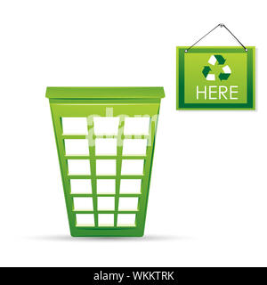 Illustration der Papierkorb auf weißem Hintergrund Stockfoto