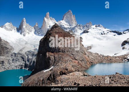 Mount Fitz Roy, Laguna Sucia und Laguna de los Tres, Patagonien, Argentinien Stockfoto