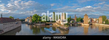 Wehr Barrage Vauban, Panorama, Straßburg, Elsass, Frankreich Stockfoto