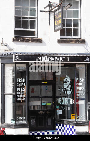 Die codfather Teil II. Fisch und Chip Shop in Ledbury, Herefordshire, England Stockfoto