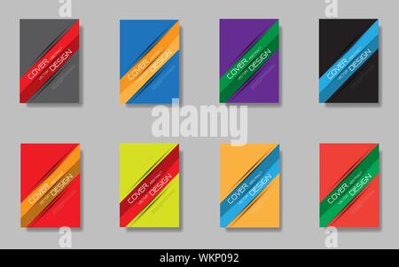 Abstrakte banner Linien design bunt Set Sammlung auf grauem Hintergrund Design moderne futuristischen Vector Illustration. Stock Vektor