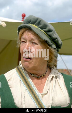 Ein Re-enactment in Tilbury Fort von Königin Elizabeth I's Rede an die Truppen in Tilbury versammelt, als die spanische Armada Segel für England im Jahre 1588 festgelegt. Stockfoto
