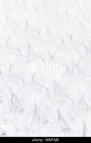 Hintergrundmuster leer Christal Brille. Bankett-Veranstaltung. Stockfoto