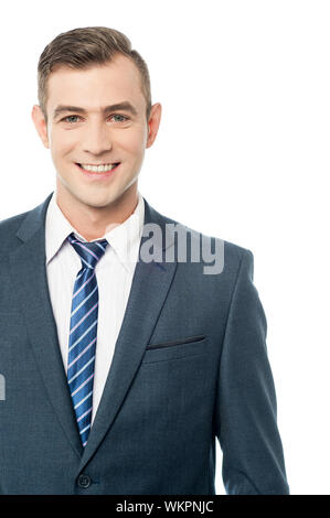 Bild des lächelnden jungen Geschäftsmann beschnitten Stockfoto
