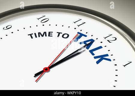 Ein Bild von einem schönen Uhr mit den Worten gleichzeitig zu sprechen. Stockfoto