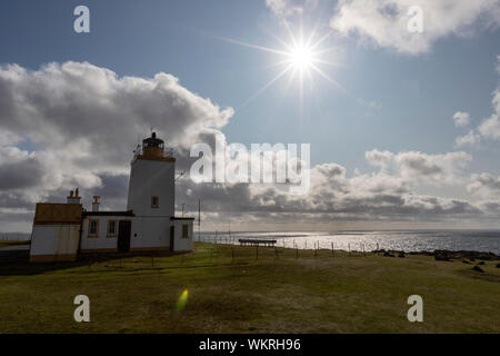 Eshaness Leuchtturm, Northmavine Halbinsel, Festland, Shetlandinseln, Schottland, UK Stockfoto