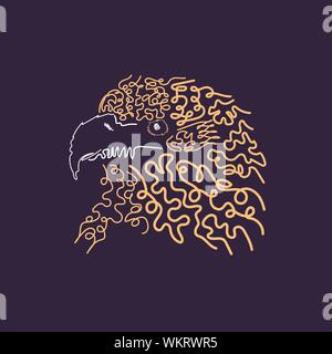 Abbildung: Eagle head für Print Design. handzeichnung Kunst Stock Vektor