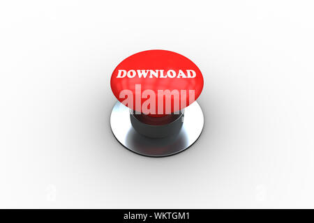 Das Wort download auf digital erzeugten roten Druckknopf Stockfoto