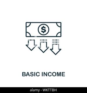 Grundeinkommen Umrisse Symbol. Thin Line Konzept Element von fintech Technologie icons Collection. Kreative Grundeinkommen Symbol für mobile Anwendungen und das Web Stock Vektor