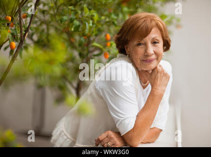 Porträt der älteren Frau. Stockfoto