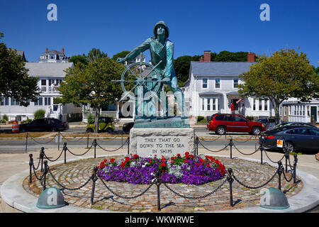 Gloucester Fishermens Memorial anlässlich des jährlichen Fishermen's Memorial Service am 23. August 2019, Gloucester, Massachusetts Stockfoto