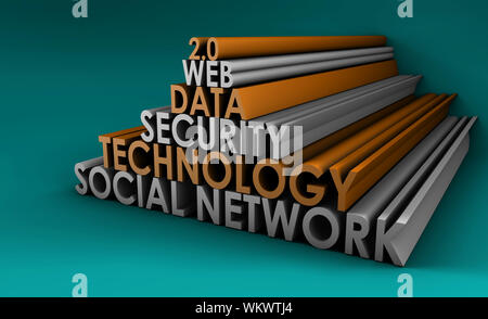 Soziales Netzwerk Online Website 3d Tech Kunst Stockfoto