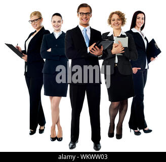 Gruppe von Geschäftsleuten zusammen stehen Stockfoto