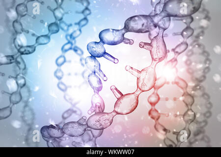 Abstrakte DNA-Strang Doppelhelix Genetik 3D-Darstellung Stockfoto