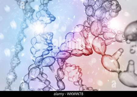 Abstrakte DNA-Strang Doppelhelix Genetik 3D-Darstellung Stockfoto