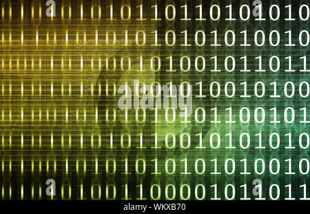 Binary Technologie Stream mit 1 s und 0 s Kunst Stockfoto