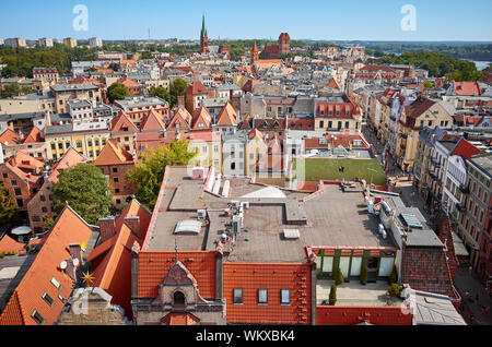 Luftaufnahme von Torun Altstadt Panorama, Polen. Stockfoto