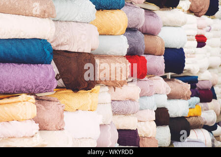 Bunten material Stoffrollen-Texture Samples Stockfoto