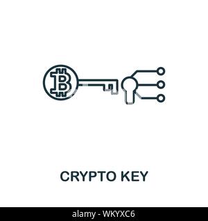 Crypto Key Umrisse Symbol. Thin Line Konzept Element von fintech Technologie icons Collection. Kreative Crypto Key Symbol für mobile Apps und Internetnutzung Stock Vektor