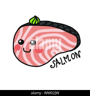 Lachs Folie cartoon Vektor-illustration doodle Stil Stock Vektor