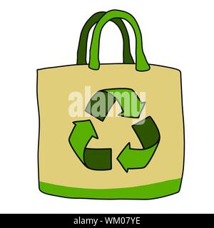 Wiederverwendung Tasche cartoon Vector Illustration Stock Vektor