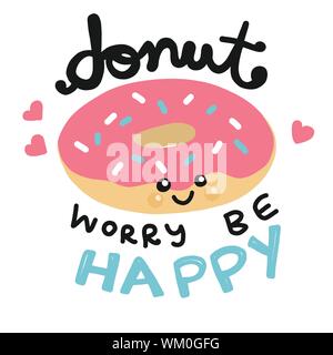 Donut Sorge glücklich sein Cartoon Doodle Vektor Illustration Stock Vektor
