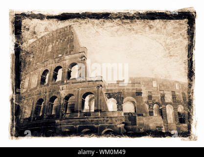 Körnig und düstere Bild des Kolosseum, Rom, Italien. Stockfoto